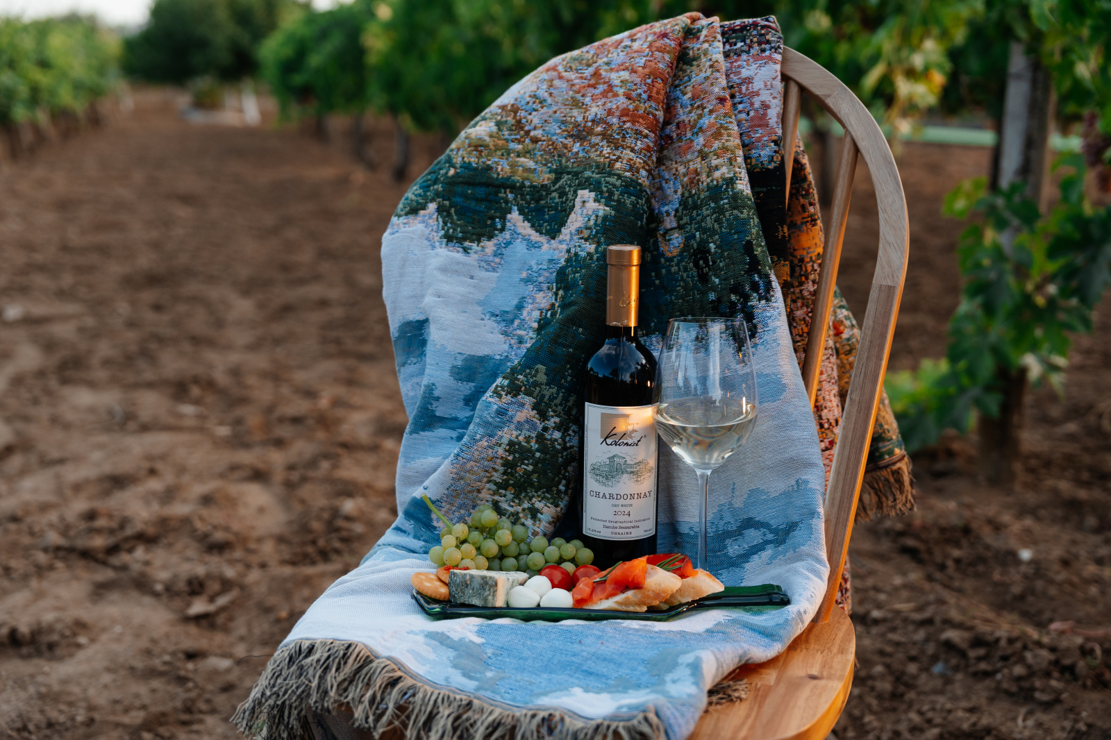 Біле витримане сухе Шардоне Колоніст 