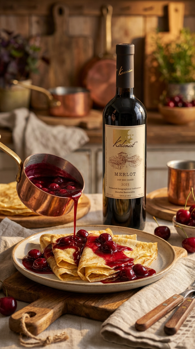 Pancake day with Merlot Kolonist wine. 