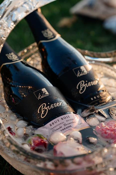 Біссер розе вино ігристе витримане брют рожеве тираж 2023